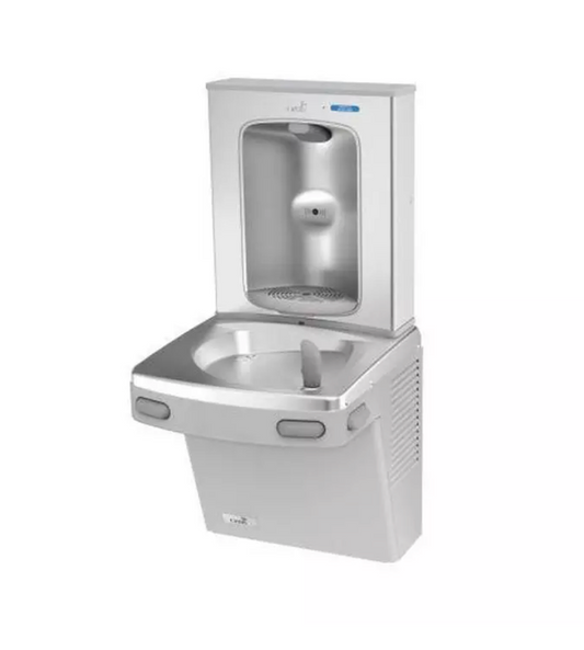 Oasis OPG8FEBFGST Water Drinking Fountain WITH VERSAFILTER - ADA-Compliant 8 GPH Wall-Mounted Water Cooler with Front & Side Push Pads – Greystone Finish